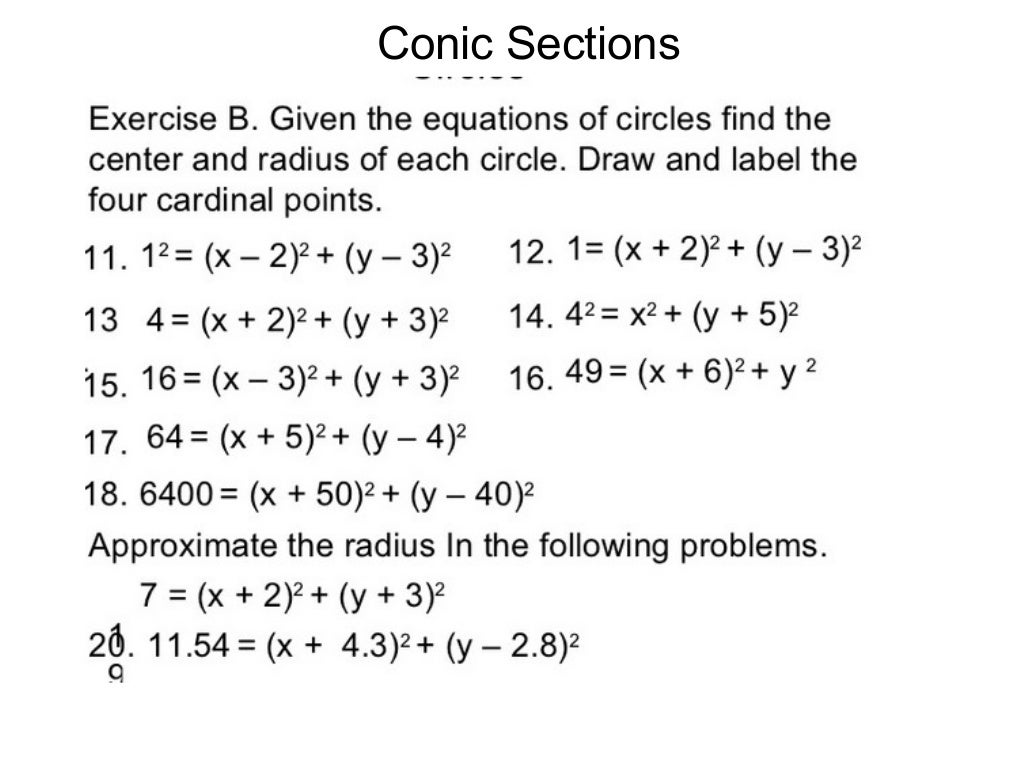 2.5 conic sections circles-x