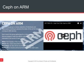 Copyright © 2013 by Inktank | Private and Confidential
Ceph on ARM
15
 