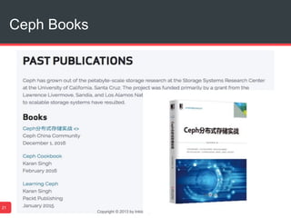 Copyright © 2013 by Inktank | Private and Confidential
Ceph Books
21
 