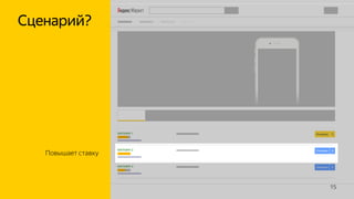 15
Повышает ставку
Сценарий?
 