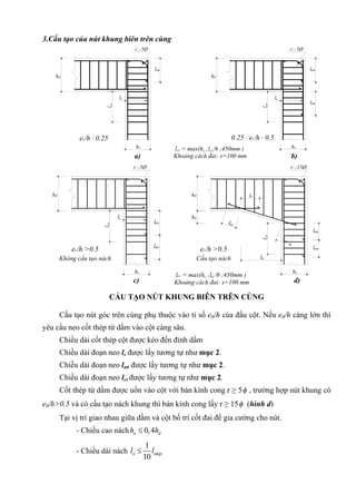 Chi tiết cấu tạo của nút khung bê tông cốt thép