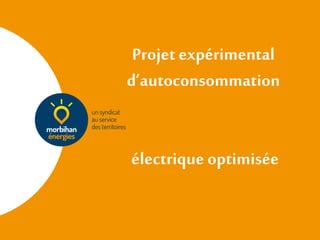 Projet expérimental
d’autoconsommation
électrique optimisée
 
