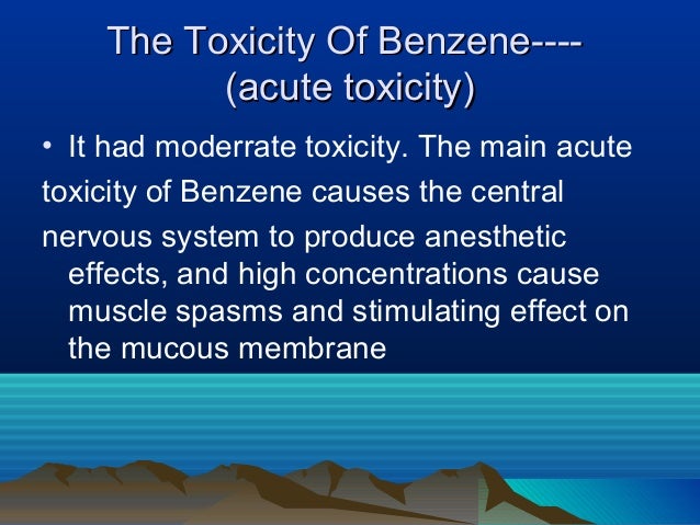 Acute Chronic Benzene Poisoning