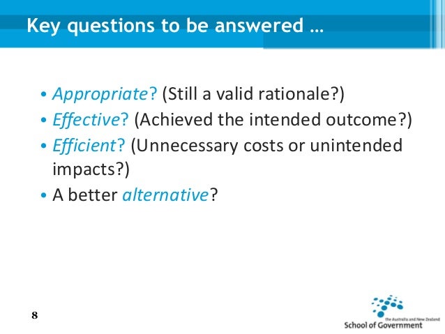 Effective ex post Evaluation: Purpose and Challenges Slide 8