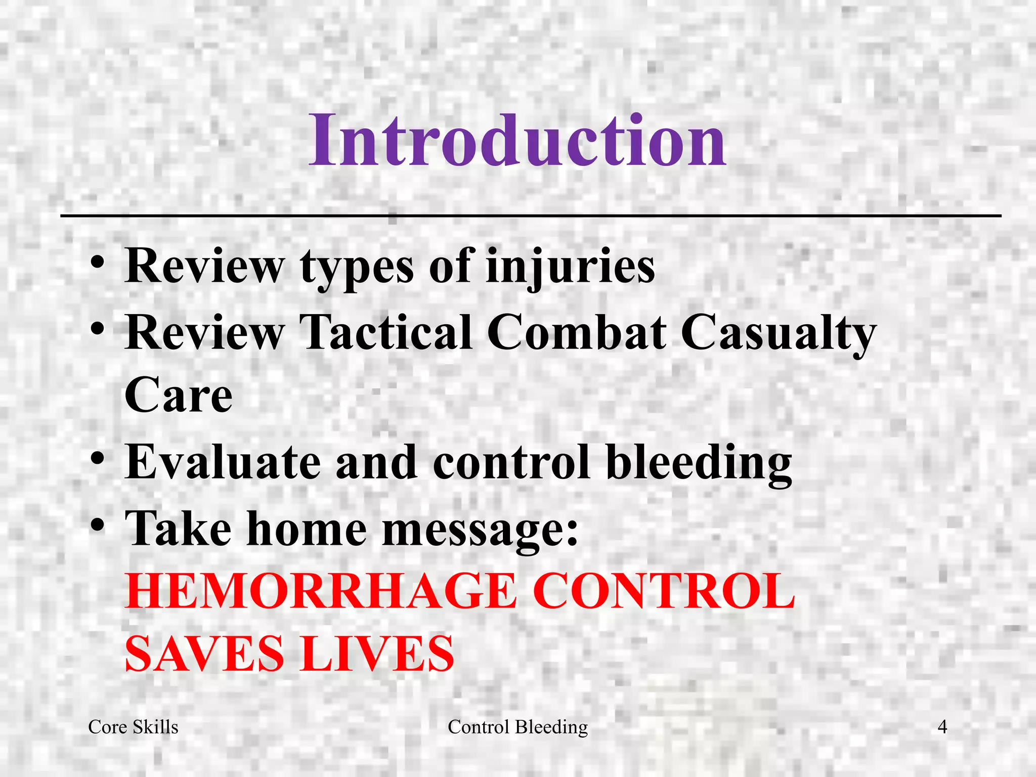 Wounds & Bleeding. Hemorrhage control | PPT