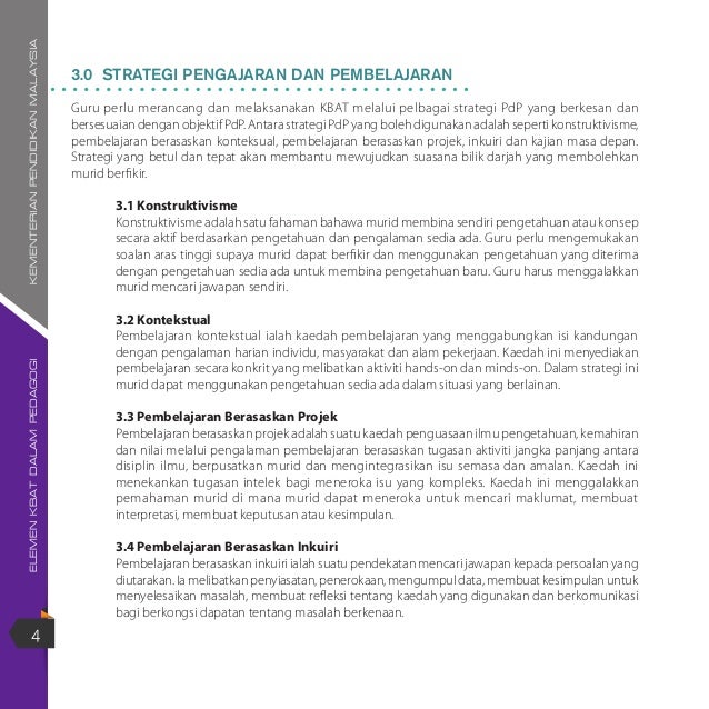 Elemen KBAT dalam pedagogi Elemen KBAT dalam pedagogi