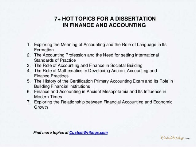 Sample PHD Finance and Accounting Dissertation Proposal dissertation in finance and accounting