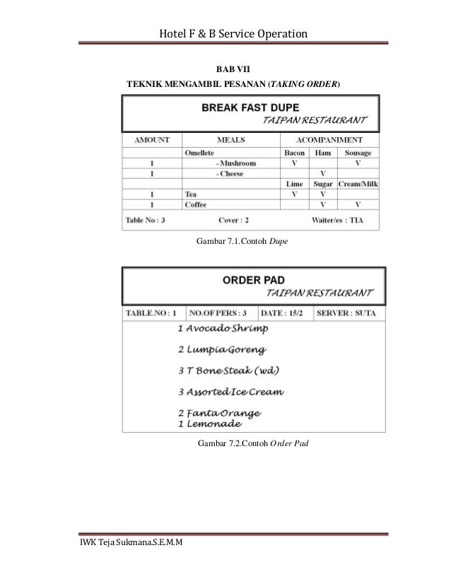 2 Hotel Fb Service Operation