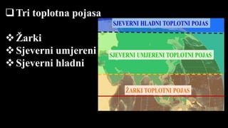 Tri toplotna pojasa
Žarki
Sjeverni umjereni
Sjeverni hladni
 