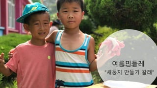 여름민들레
“새둥지 만들기 갈래”
 