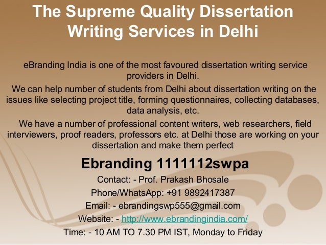 Dissertation writing services delhi