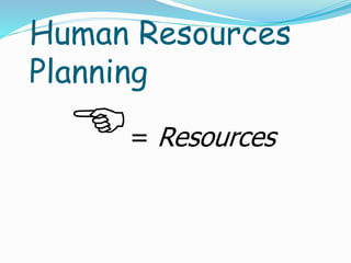 Human Resources
Planning
= Resources
 