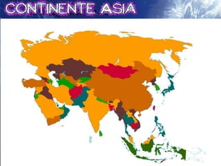 Mapa fisiográfico de Asia.
 