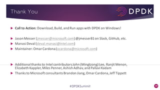 LF_DPDK17_Making networking apps scream on Windows with DPDK | PPT
