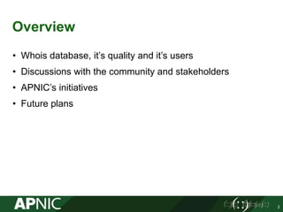 APNIC Whois Database Updates | PPT