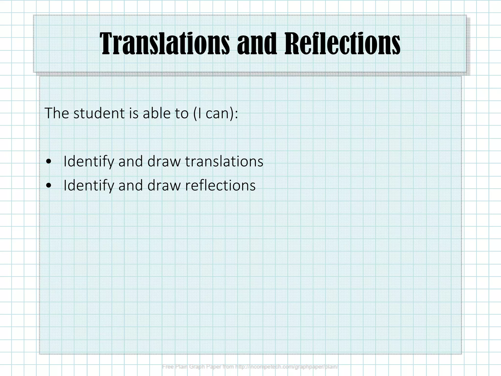 2.6.1 Translations and Reflections | PDF