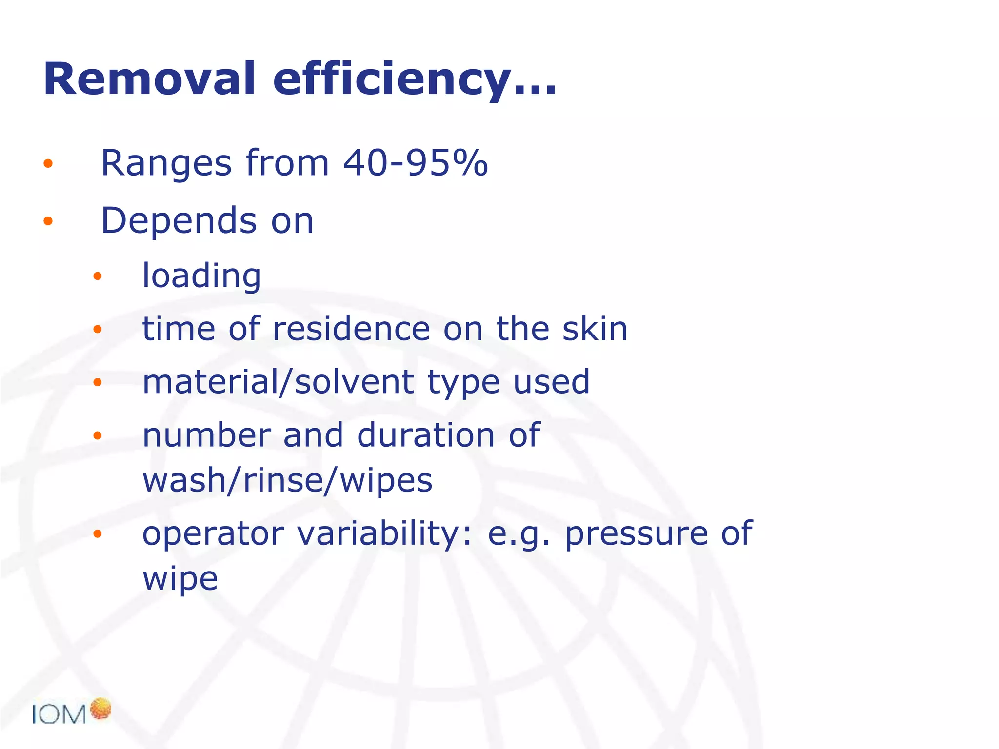 Measurement of dermal exposure - principles and methods | PPTX
