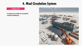 4. Mud Circulation System
12.Reserve Pit
A waste pit, usually an excavated
earthen-walled pit.
Eng. Elsayed Amer
 