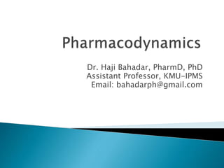 Dr. Haji Bahadar, PharmD, PhD
Assistant Professor, KMU-IPMS
Email: bahadarph@gmail.com
 