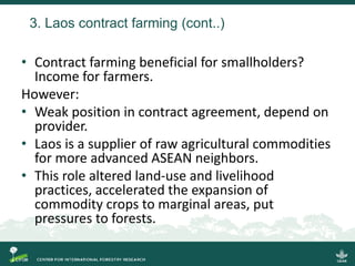 Implications of the ASEAN Economic Community (AEC) for trans-boundary agricultural commodities, forests and smallholder farmers