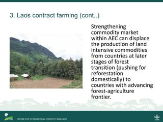 Implications of the ASEAN Economic Community (AEC) for trans-boundary agricultural commodities, forests and smallholder farmers