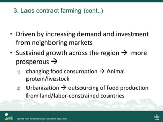 Implications of the ASEAN Economic Community (AEC) for trans-boundary agricultural commodities, forests and smallholder farmers