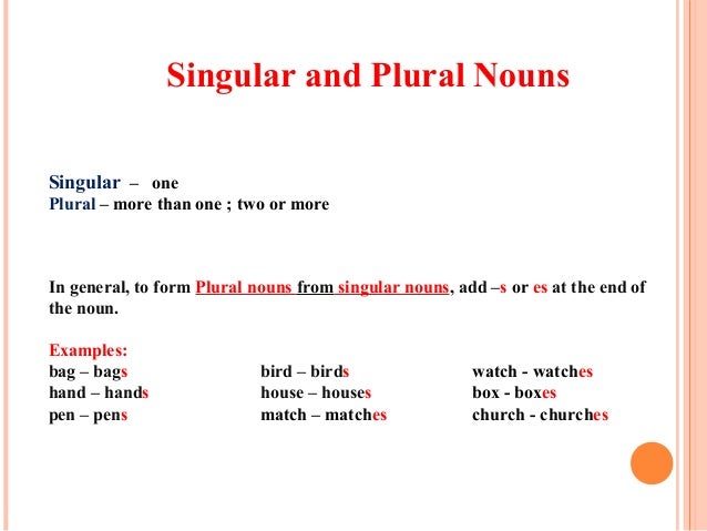 Singular And Plural