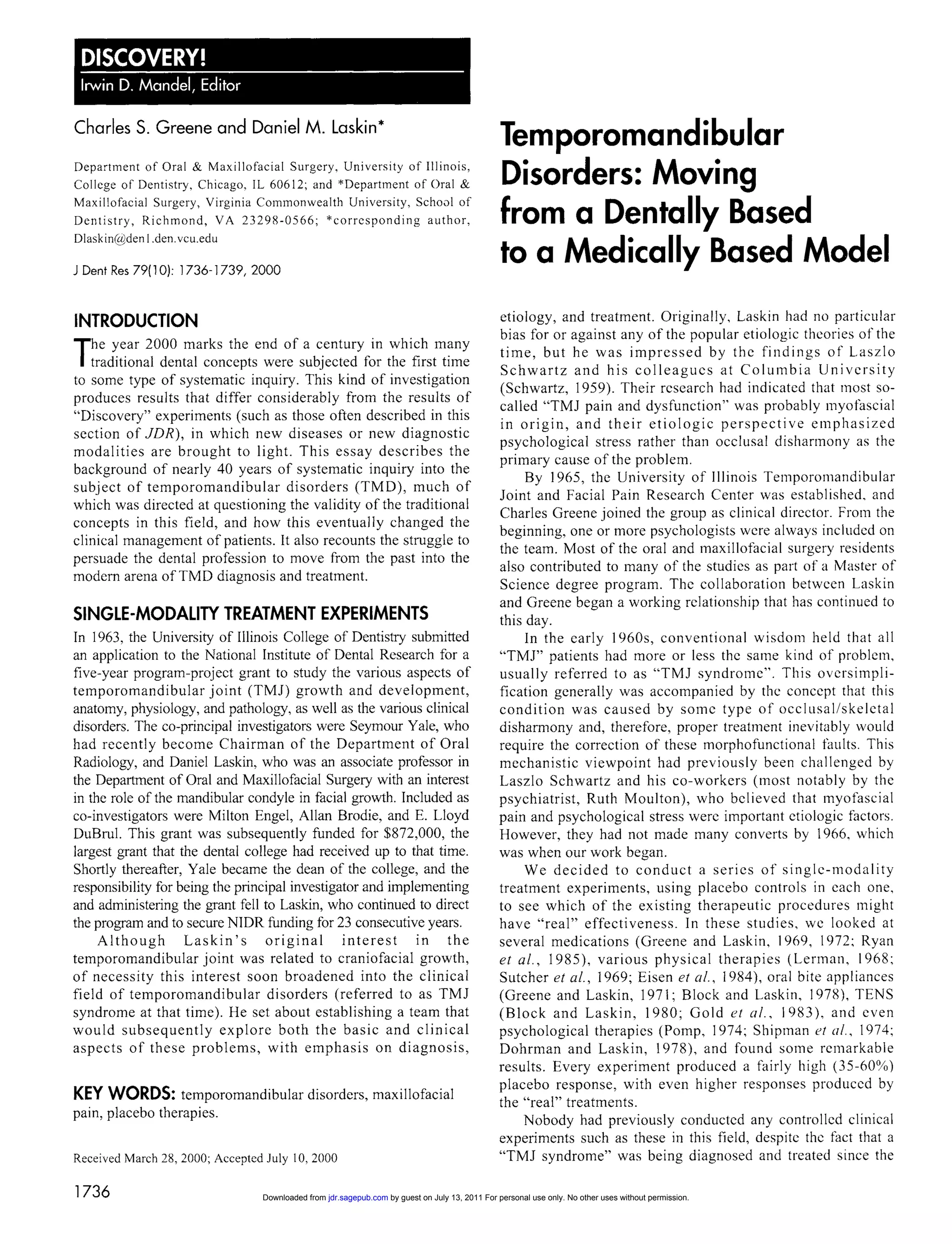 temporo mandibular disorders | PDF