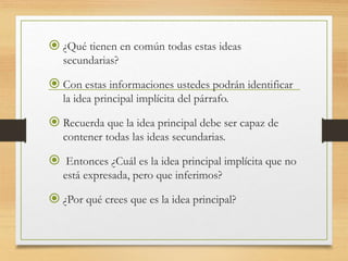 cómo identificar las ideas principales Slide 22