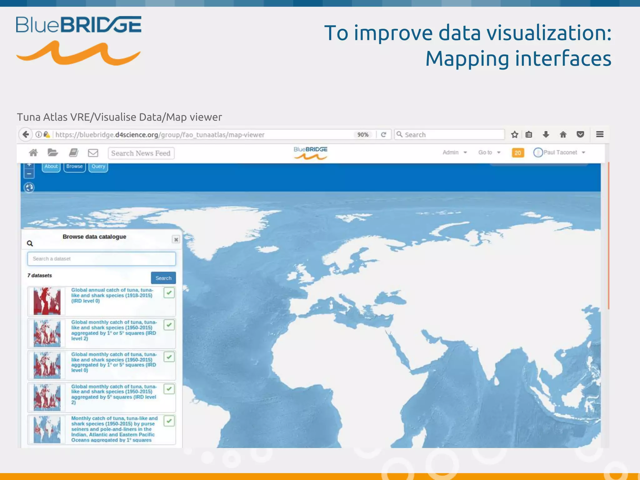 To improve data visualization:
Mapping interfaces
Tuna Atlas VRE/Visualise Data/Map viewer
 
