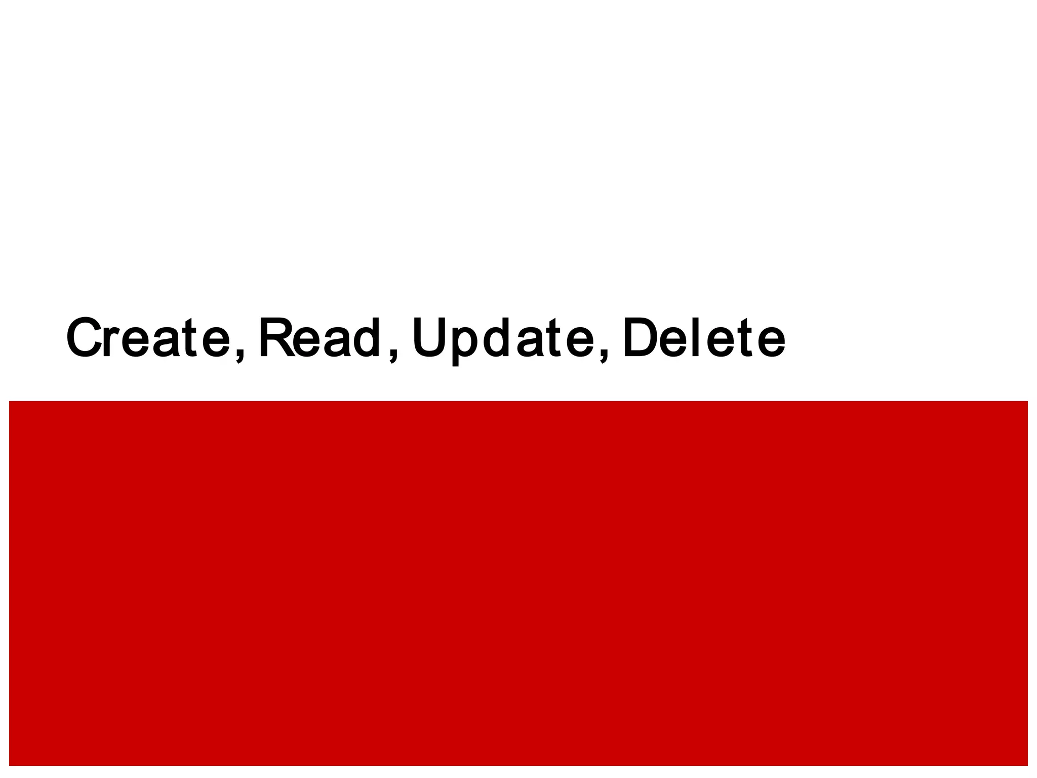Create, Read, Update, Delete
 