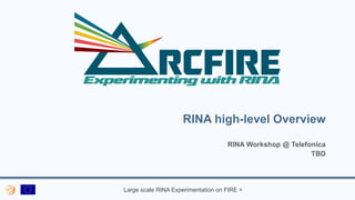 Large scale RINA Experimentation on FIRE +
RINA high-level Overview
RINA Workshop @ Telefonica
TBD
 