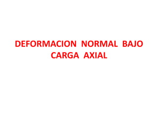 DEFORMACION NORMAL BAJO
CARGA AXIAL
 