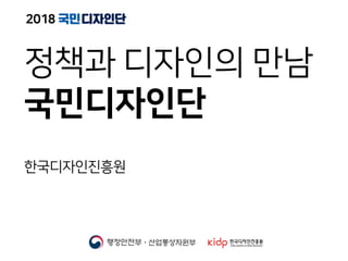 정책과 디자인의 만남
국민디자인단
한국디자인진흥원
2018
.
 