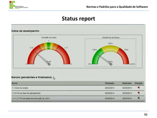 Normas e Padrões para a Qualidade de Software
Status report
51
 