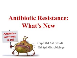 Antibiotic Resistance:
What’s New
Capt Md Ashraf Ali
Gd Spl Microbiology
 