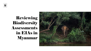 Part 1
Reviewing
Biodiversity
Assessments
in EIAs in
Myanmar
 