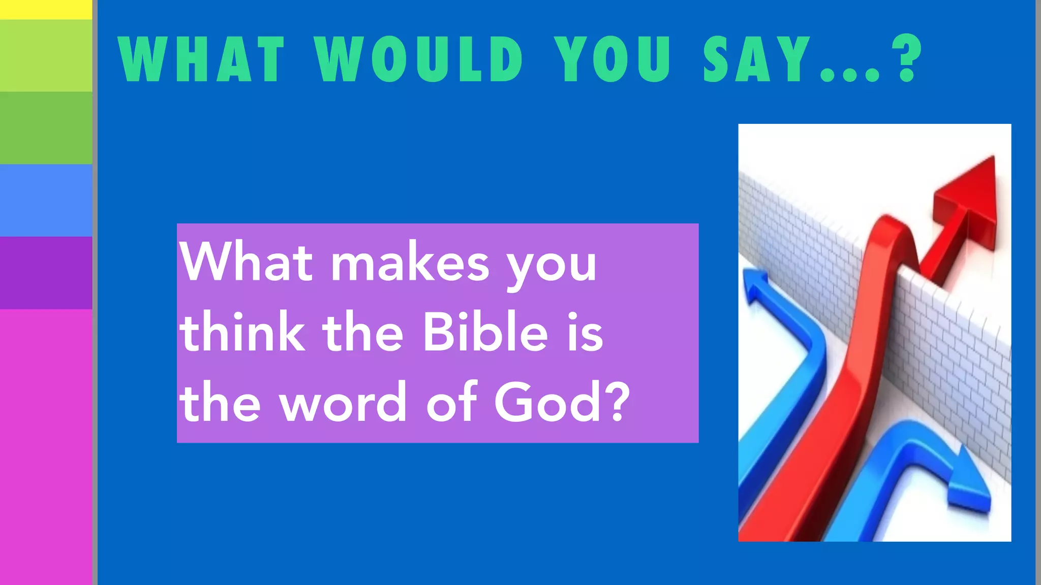 WHAT WOULD YOU SAY…?
What makes you
think the Bible is
the word of God?
 