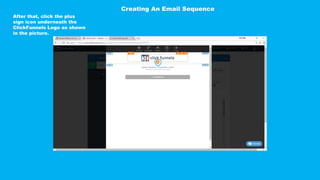 After that, click the plus
sign icon underneath the
ClickFunnels Logo as shown
in the picture.
Creating An Email Sequence
 