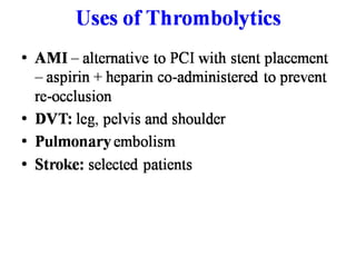 2.1.3 fibrinolytics and antiplatelet drugs | PDF