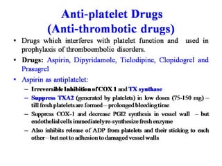 2.1.3 fibrinolytics and antiplatelet drugs | PDF