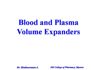 2.1.4 blood and plasma volume expanders