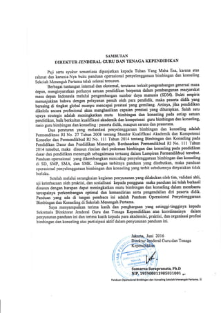 Panduan Operasional Penyelenggaraan Bimbingan dan Konseling Sekolah Menengah Pertama. ii
 