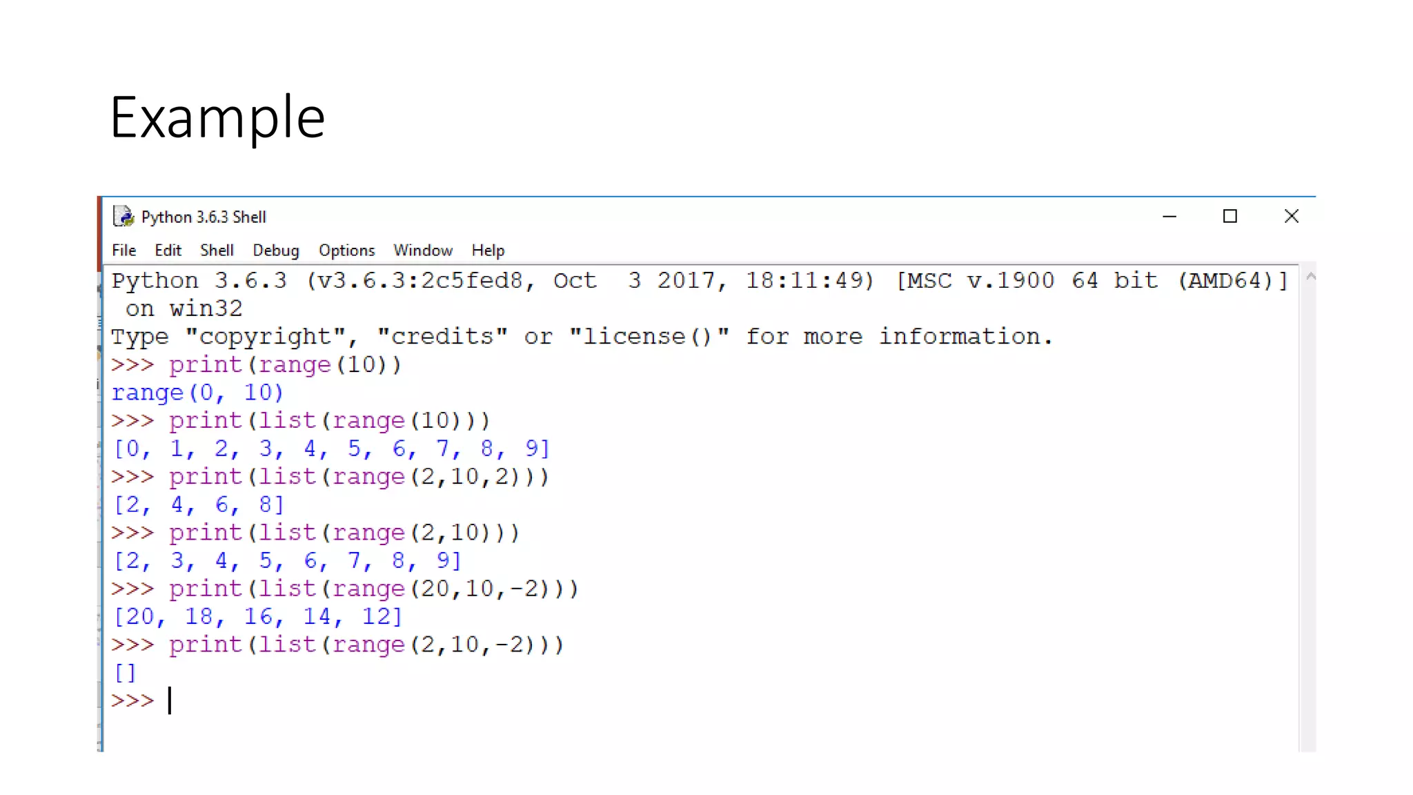 Example
 