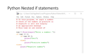 Python Nested if statements
 