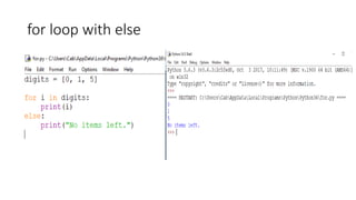 for loop with else
 