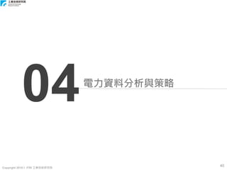 Copyright 2018 © ITRI 工業技術研究院
40
電力資料分析與策略
04
 