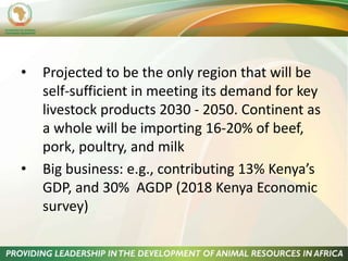 The role of livestock in sustainable development in East Africa