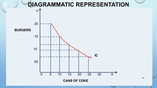 DIAGRAMMATIC REPRESENTATION
Y
20
BURGERS
15
10
IC
05
0 5 10 15 20 25 30 X
CANS OF COKE
43
 