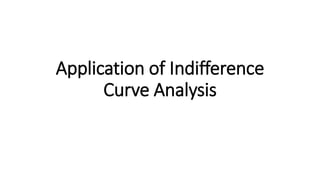 Application of Indifference
Curve Analysis
 